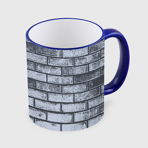 Кружка цветная Grey wall / 3D-Синий кант – фото 1