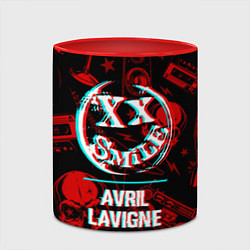 Кружка 3D Avril Lavigne rock glitch, цвет: 3D-белый + красный — фото 2