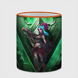 Кружка 3D Jinx art arcane league of legends, цвет: 3D-оранжевый кант — фото 2