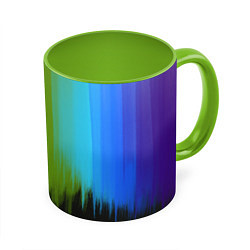 Кружка 3D Летняя радуга, цвет: 3D-белый + светло-зеленый