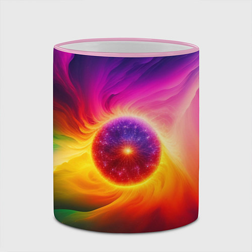 Кружка цветная Неоновое солнце / 3D-Розовый кант – фото 2