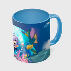 Кружка 3D Байлу электрический тип, цвет: 3D-белый + небесно-голубой