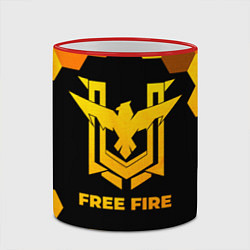 Кружка 3D Free Fire - gold gradient, цвет: 3D-красный кант — фото 2