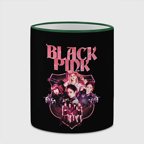 Кружка цветная Blackpink k-pop, Блэкпинк / 3D-Зеленый кант – фото 2