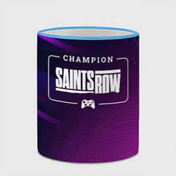 Кружка 3D Saints Row gaming champion: рамка с лого и джойсти, цвет: 3D-небесно-голубой кант — фото 2