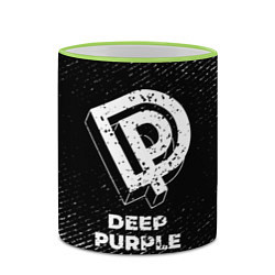 Кружка 3D Deep Purple с потертостями на темном фоне, цвет: 3D-светло-зеленый кант — фото 2