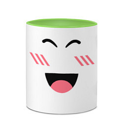 Кружка 3D Roblox Super Happy Face, цвет: 3D-белый + светло-зеленый — фото 2