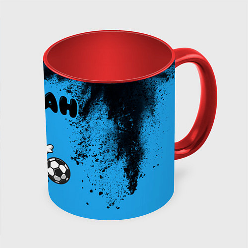 Кружка цветная Вован космонавт футболист / 3D-Белый + красный – фото 1