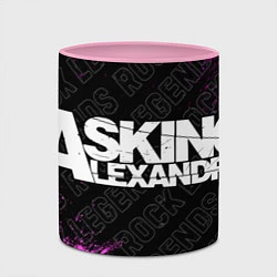 Кружка 3D Asking Alexandria rock legends: надпись и символ, цвет: 3D-белый + розовый — фото 2