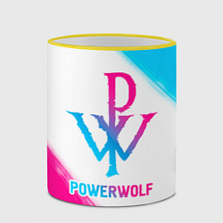 Кружка 3D Powerwolf neon gradient style, цвет: 3D-желтый кант — фото 2