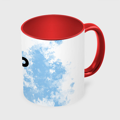 Кружка цветная Cloud9 Облачный / 3D-Белый + красный – фото 1