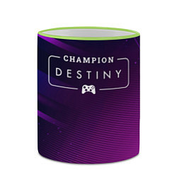 Кружка 3D Destiny gaming champion: рамка с лого и джойстиком, цвет: 3D-светло-зеленый кант — фото 2