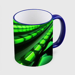 Кружка цветная Green neon abstract