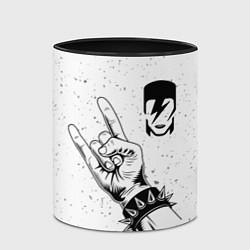 Кружка 3D David Bowie и рок символ, цвет: 3D-белый + черный — фото 2