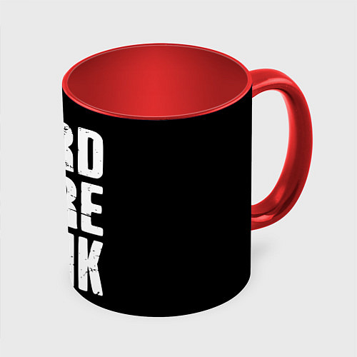 Кружка цветная Hardcore punk / 3D-Белый + красный – фото 1