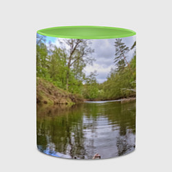 Кружка 3D Красная байдарка, цвет: 3D-белый + светло-зеленый — фото 2