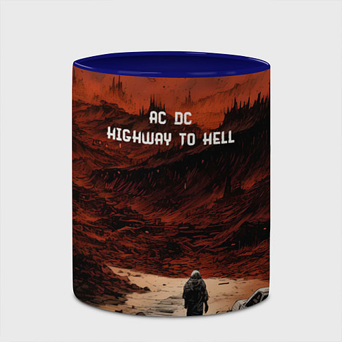 Кружка цветная AC DC Highway to hell / 3D-Белый + синий – фото 2