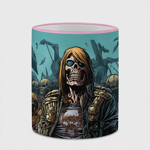 Кружка цветная Iron Maiden Fallen Angel / 3D-Розовый кант – фото 2