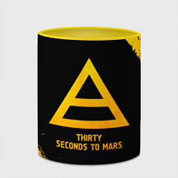 Кружка 3D Thirty Seconds to Mars - gold gradient, цвет: 3D-белый + желтый — фото 2