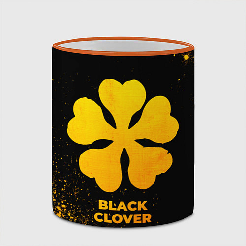Кружка цветная Black Clover - gold gradient / 3D-Оранжевый кант – фото 2