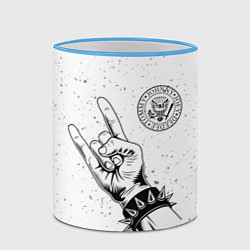 Кружка 3D Ramones и рок символ, цвет: 3D-небесно-голубой кант — фото 2