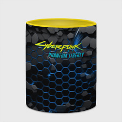 Кружка 3D Cyberpunk 2077 phantom liberty blue, цвет: 3D-белый + желтый — фото 2