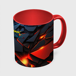 Кружка 3D Cyberpunk 2077 phantom logo, цвет: 3D-белый + красный