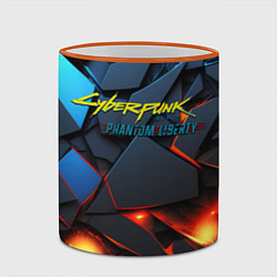 Кружка 3D Cyberpunk 2077 phantom logo, цвет: 3D-оранжевый кант — фото 2