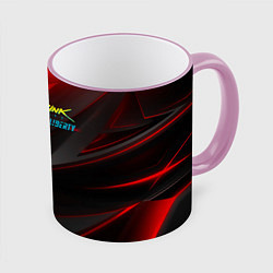 Кружка 3D Cyberpunk 2077 phantom liberty red black logo, цвет: 3D-розовый кант