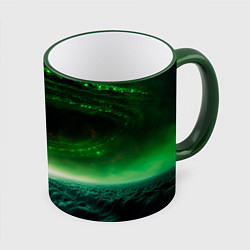 Кружка 3D Космический шторм, цвет: 3D-зеленый кант