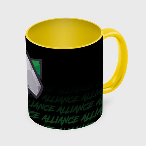 Кружка цветная Alliance art / 3D-Белый + желтый – фото 1