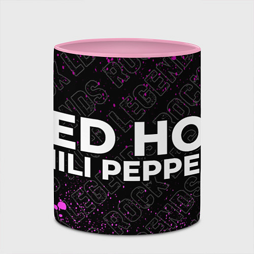 Кружка цветная Red Hot Chili Peppers rock legends: надпись и симв / 3D-Белый + розовый – фото 2