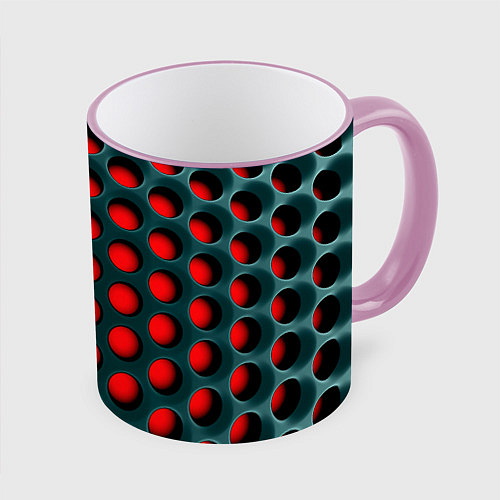 Кружка цветная Сотовая структура 3D / 3D-Розовый кант – фото 1
