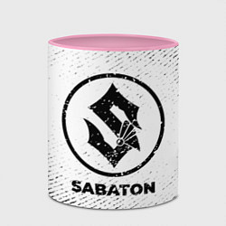 Кружка 3D Sabaton с потертостями на светлом фоне, цвет: 3D-белый + розовый — фото 2