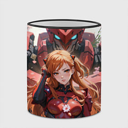 Кружка 3D Аска Ленгли и робот, цвет: 3D-черный кант — фото 2