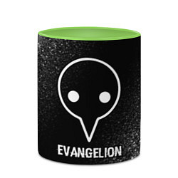 Кружка 3D Evangelion glitch на темном фоне, цвет: 3D-белый + светло-зеленый — фото 2