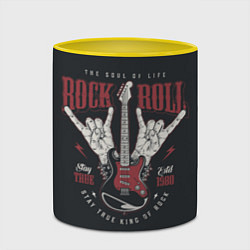 Кружка 3D Rock and roll - хой, цвет: 3D-белый + желтый — фото 2