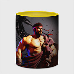 Кружка 3D Street Fighter: Ryu, цвет: 3D-белый + желтый — фото 2