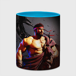 Кружка 3D Street Fighter: Ryu, цвет: 3D-белый + небесно-голубой — фото 2