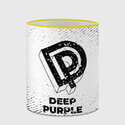 Кружка 3D Deep Purple с потертостями на светлом фоне, цвет: 3D-желтый кант — фото 2
