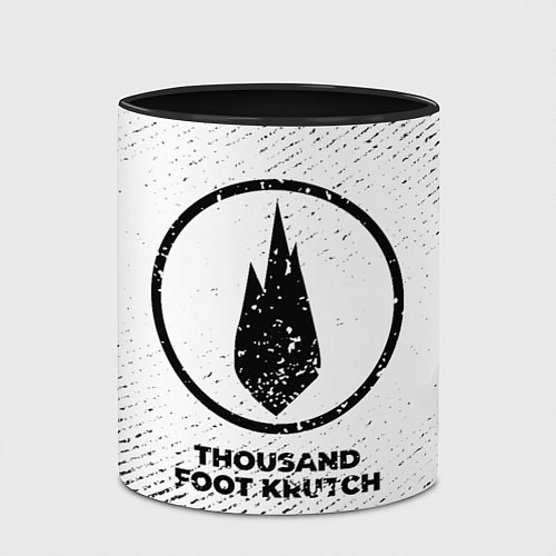 Кружка цветная Thousand Foot Krutch с потертостями на светлом фон / 3D-Белый + черный – фото 2