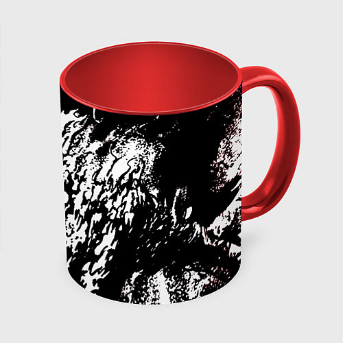 Кружка цветная Dead inside sf / 3D-Белый + красный – фото 1