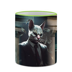 Кружка 3D Payday 3 cat bank, цвет: 3D-светло-зеленый кант — фото 2