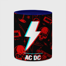 Кружка 3D AC DC rock glitch, цвет: 3D-белый + синий — фото 2