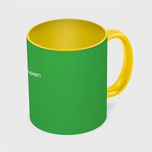 Кружка цветная Classic Green / 3D-Белый + желтый – фото 1