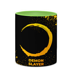 Кружка 3D Demon Slayer - gold gradient, цвет: 3D-белый + светло-зеленый — фото 2