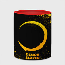 Кружка 3D Demon Slayer - gold gradient, цвет: 3D-белый + красный — фото 2