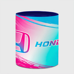 Кружка 3D Honda neon gradient style: надпись и символ, цвет: 3D-белый + синий — фото 2