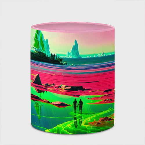 Кружка цветная Кислотный мир / 3D-Белый + розовый – фото 2