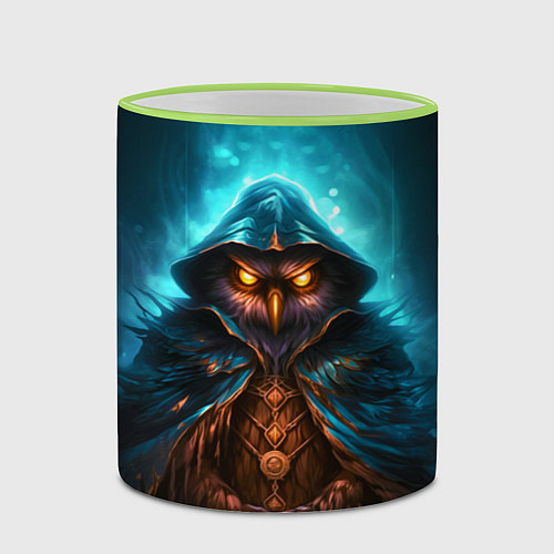 Кружка цветная Сова в колдовской мантии / 3D-Светло-зеленый кант – фото 2